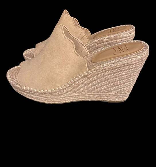 INC International Concepts Shoes - INC International Concepts Camile Suede Slip On Espadrille Heels
